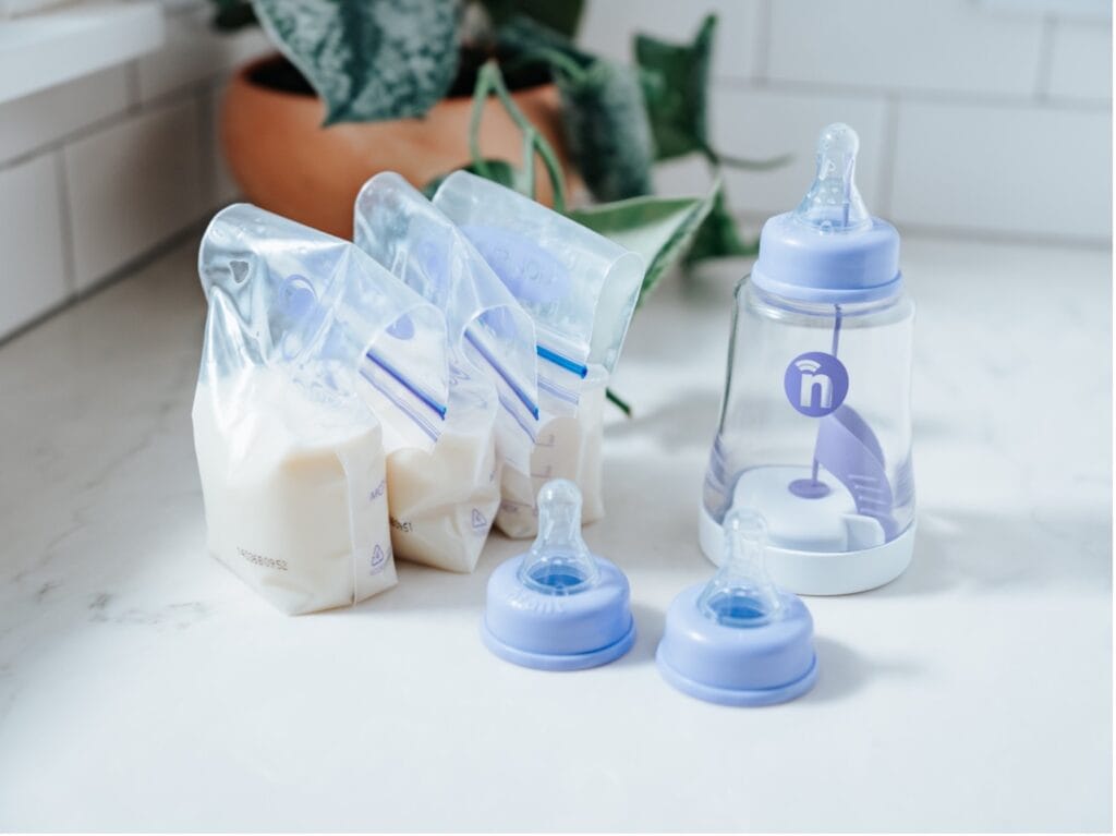 nfant bottles with breast milk